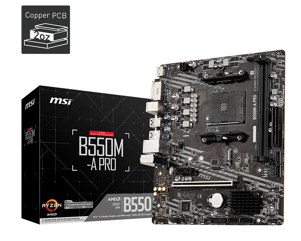 MSI MSI B550M-A PRO AM4 mATX Motherboard AMD Ryzen DDR4 PCIe 4.0 Gen4 M.2 | B550M-A-PRO - Computers & Tech - Lebanon