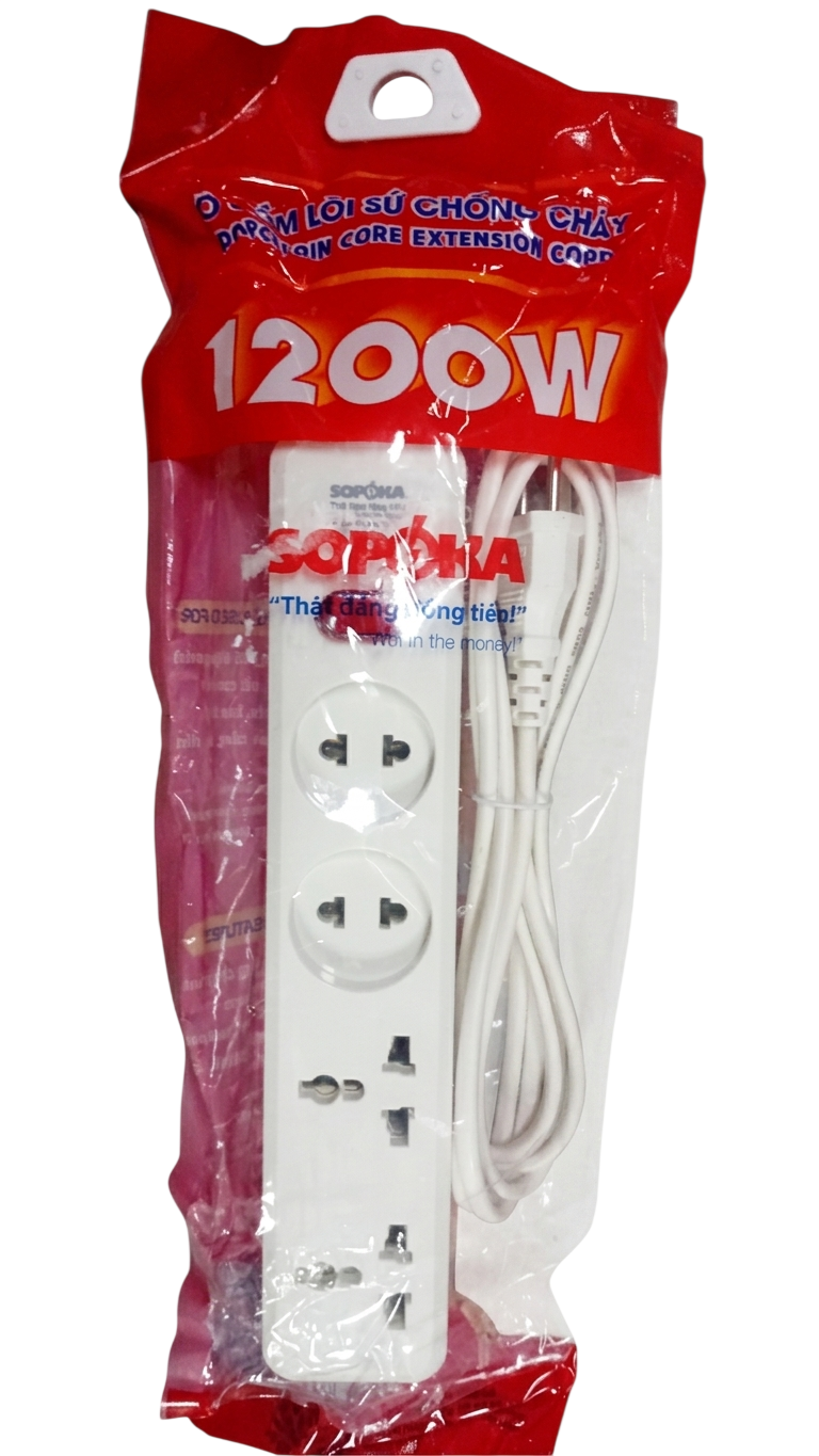  Power Strip 4 Ports White 10A 250V 2500W H05VV-F 2×1.5MM² 3M - Computers & Tech - Lebanon