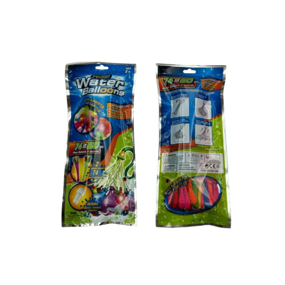 Water Balloons Quick Fill 74 Pieces in 60 Seconds Set | V21-2A - Toys & Games - Lebanon