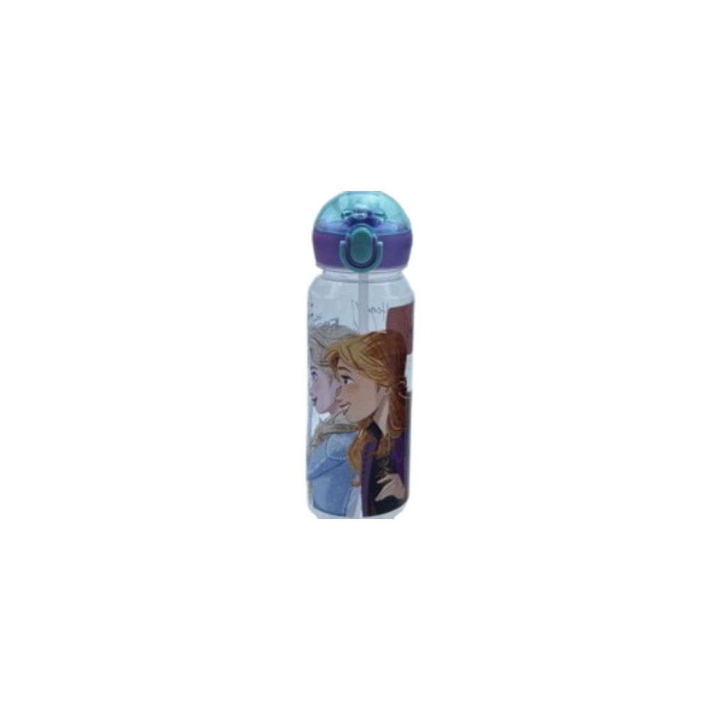Kids Water Bottle with Straw Frozen Elsa & Anna Design Purple | LZ-23122-6-2 - Home & Kitchen - Lebanon