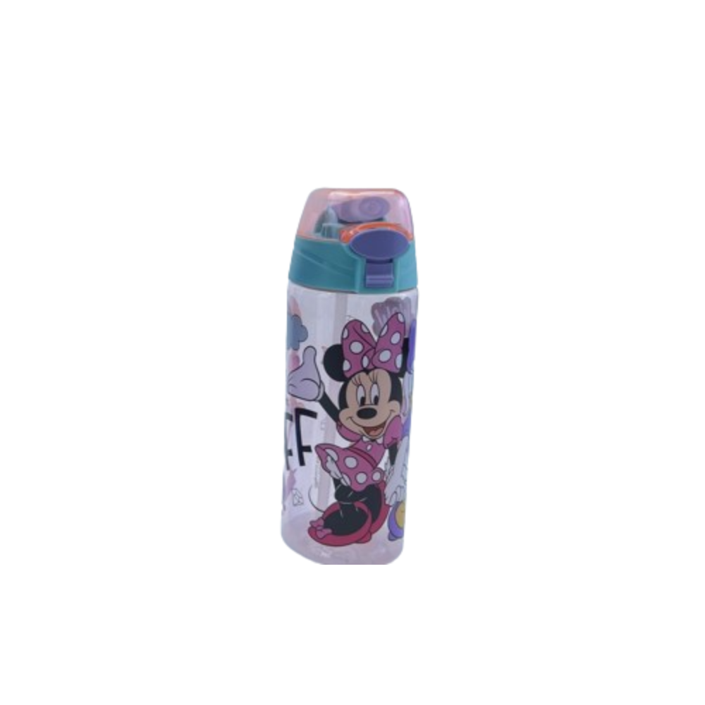 Kids Water Bottle with Straw Minnie Mouse Design Pink | LZ-23122-6-1 - Home & Kitchen - Lebanon