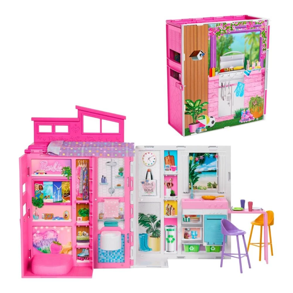 Barbie Barbie Suitcase House Playset with 4 Rooms & Accessories | MTBBHRJ76 - Sports & Outdoors - Lebanon