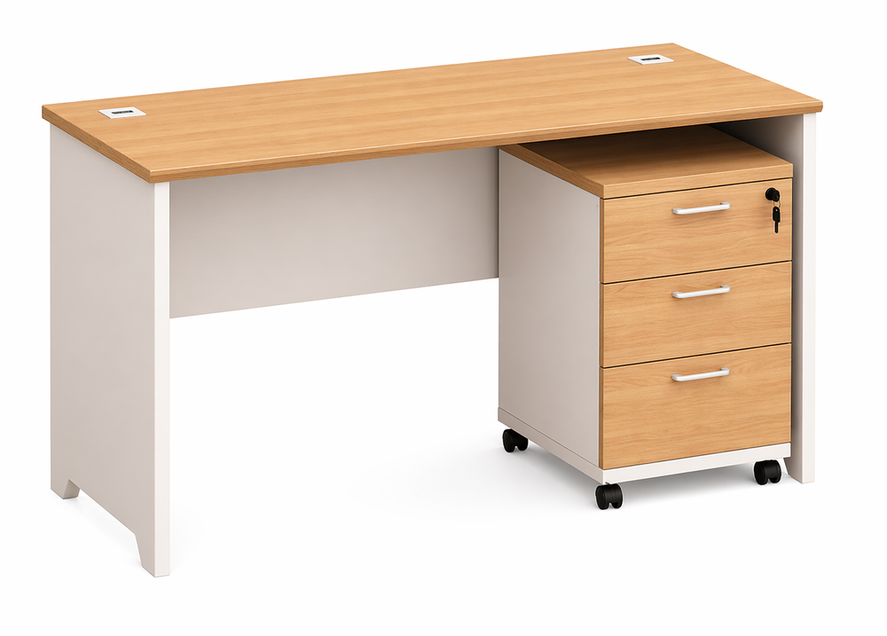 Valencia Valencia Office Table 1200mm Desk with Mobile Pedestal | VL FD-12302 - Computers & Tech - Lebanon