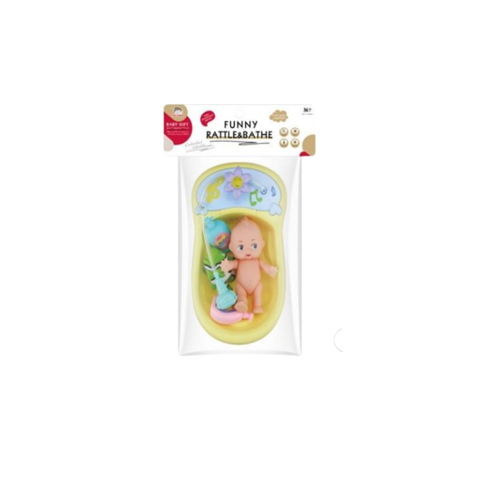 Funny Rattle & Bathe Baby Doll Bath Toy Set – Yellow | BLS65-13-2 - Toys & Games - Lebanon