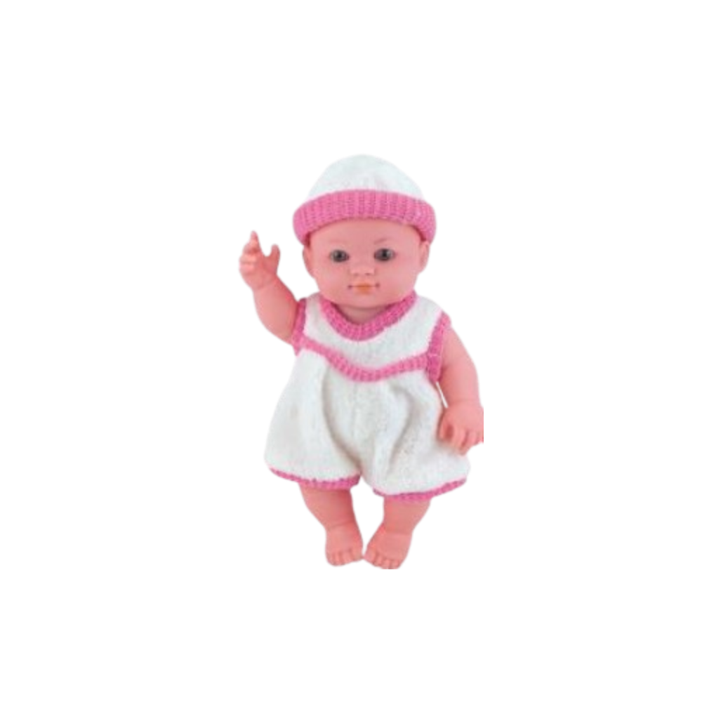 Mini Baby Doll – White Dress Pink Trim Edition | 170963-3 - Toys & Games - Lebanon