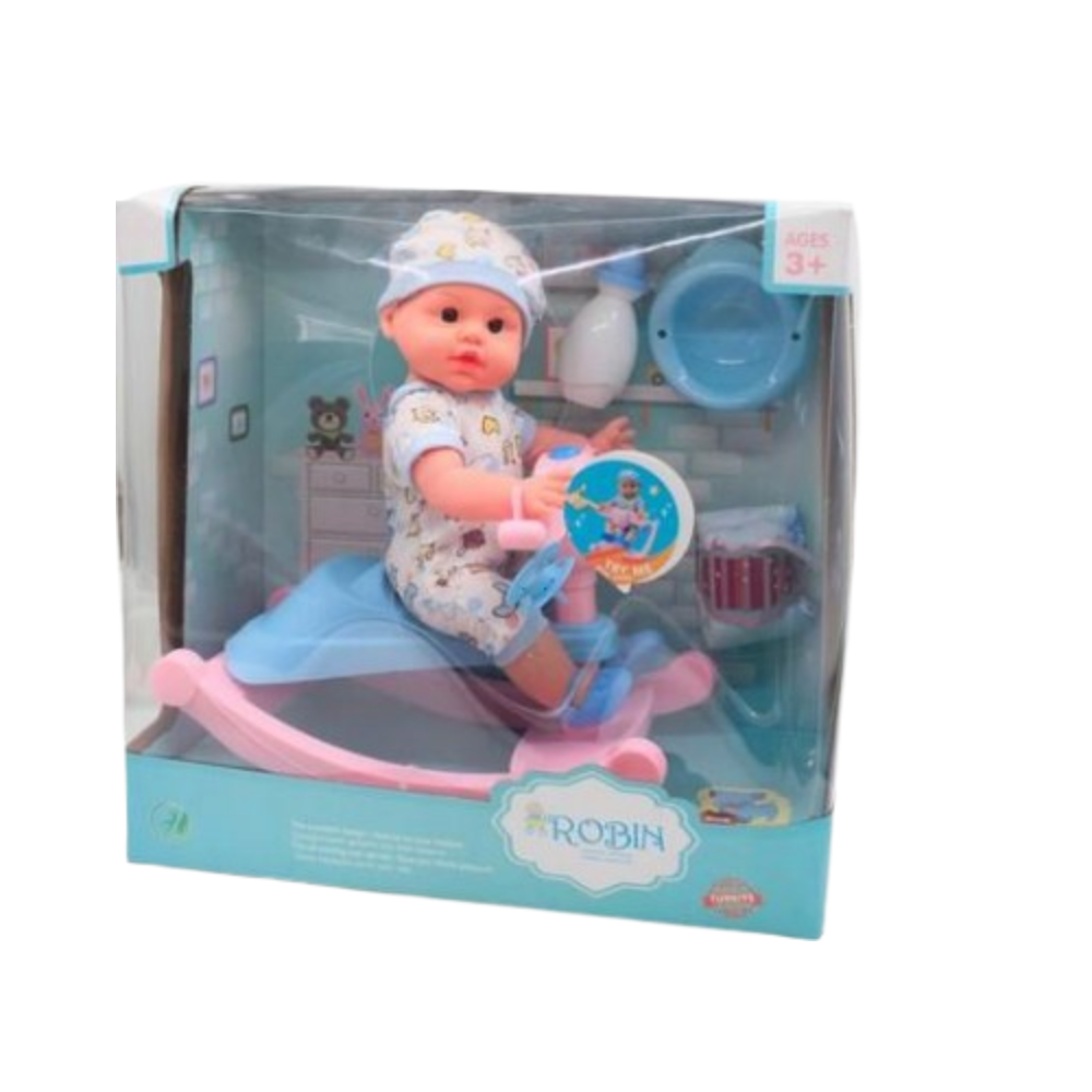 Robin Baby Doll Rocking Horse Playset – Blue Edition | GL100118-1 - Toys & Games - Lebanon