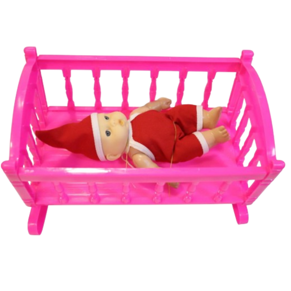 Baby Doll with Cradle Bed Playset – Pink | E1919 - Toys & Games - Lebanon