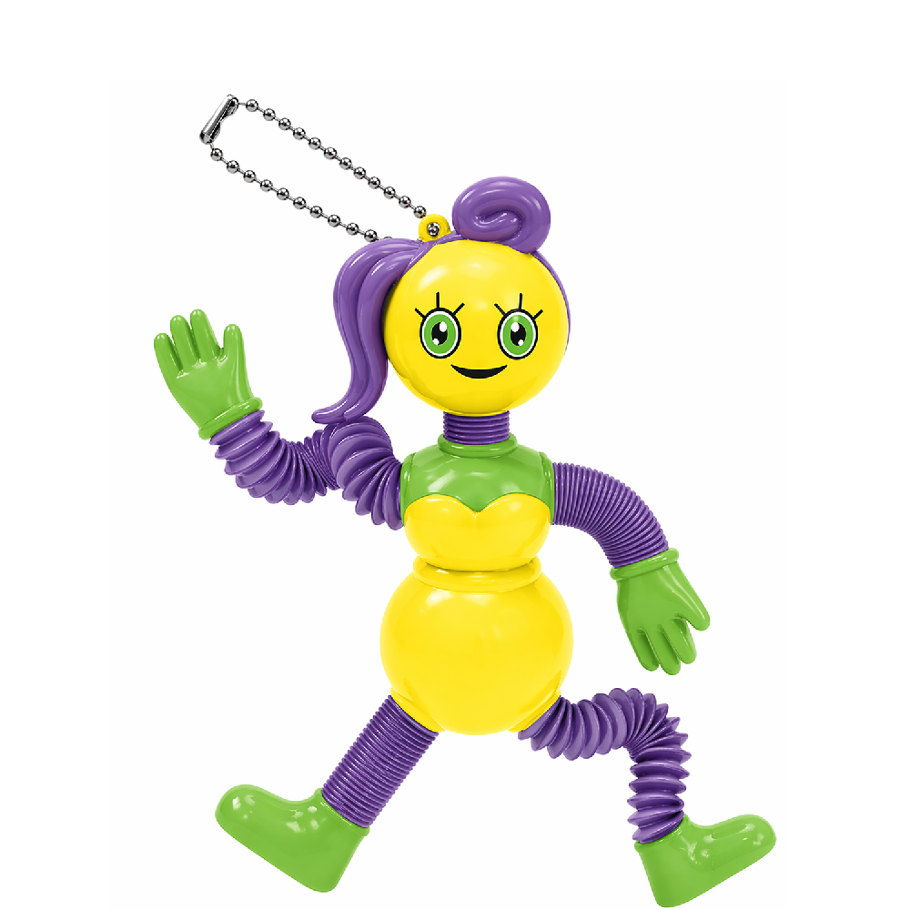 Stretchy Pop Tube Girl Keychain Toy – Yellow & Purple Edition | SS-6123-3 - Toys & Games - Lebanon
