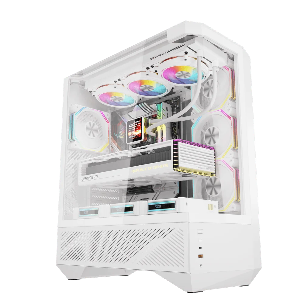 darkFlash DarkFlash ATX PC Case With 4 ARGB Fans - White | DY460 - Other - Lebanon