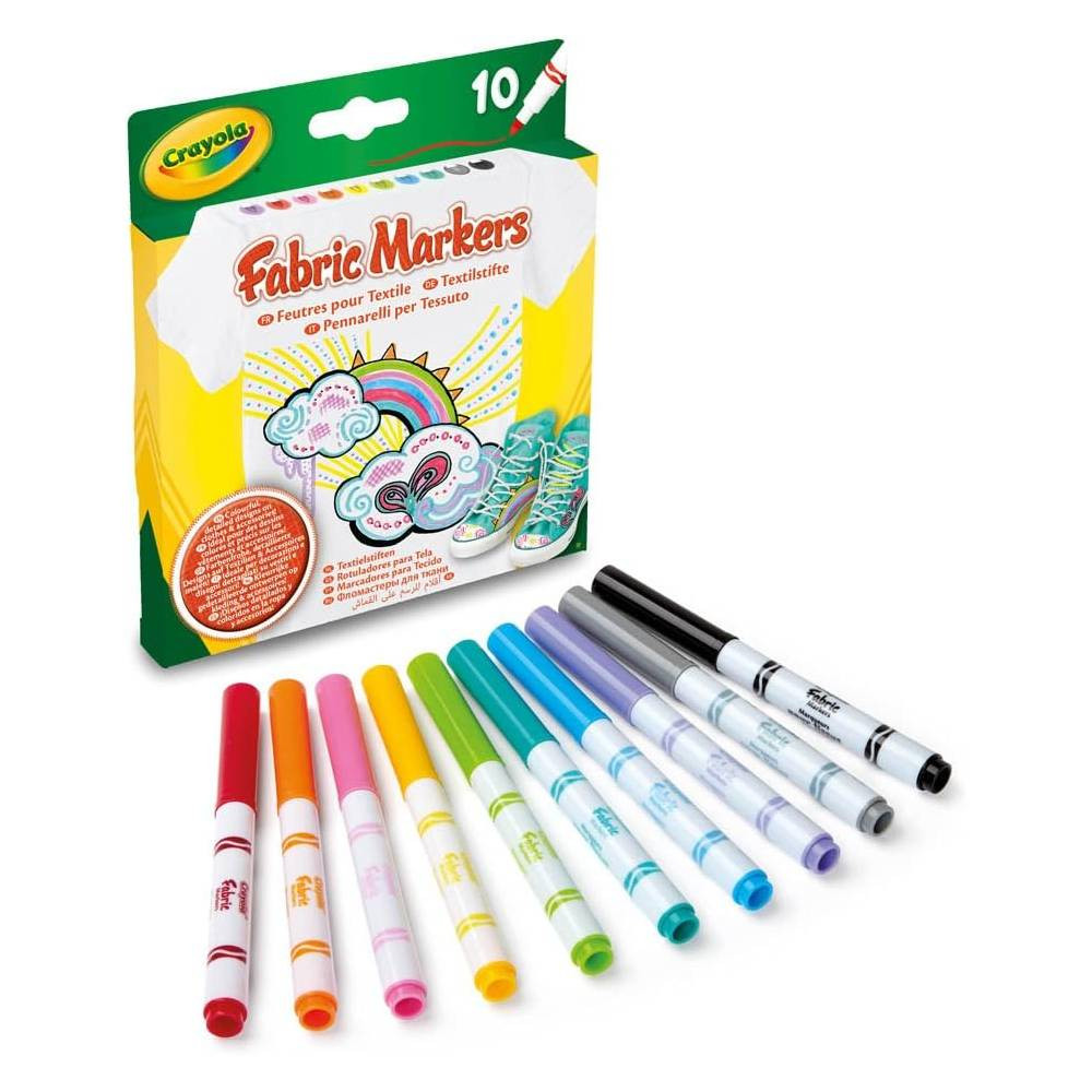 Crayola Crayola Fabric Markers 10-Count Assorted Colors | CY8633 - Home & Kitchen - Lebanon