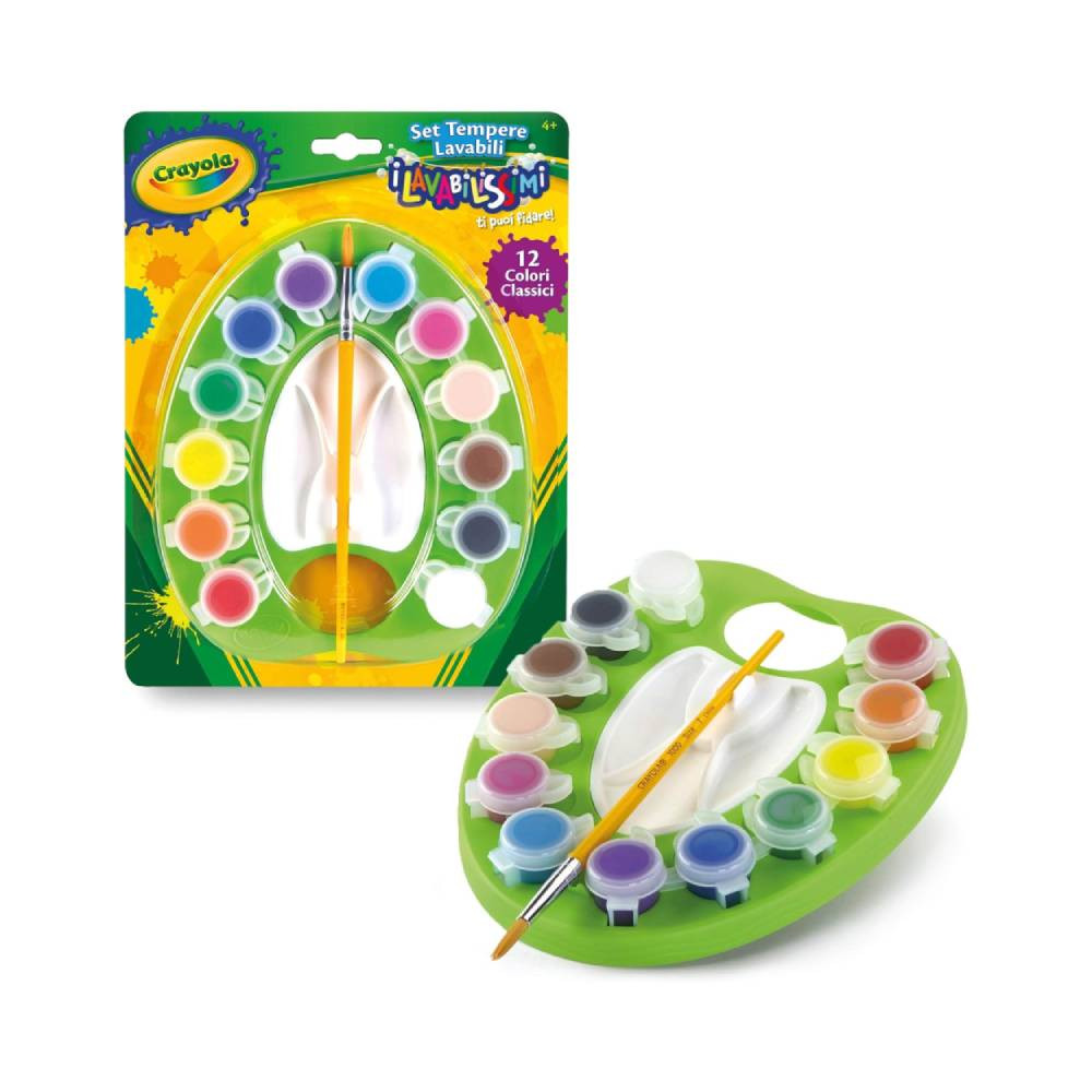 Crayola Crayola Washable Paint Palette 12 Colors with Brush | CY541066 - Home & Kitchen - Lebanon