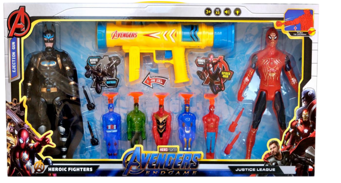 WEILIJUO Avengers Endgame Hero Toy Set with Dart Gun & Figures – Spider-Man & Batman | 1177D - Toys & Games - Lebanon