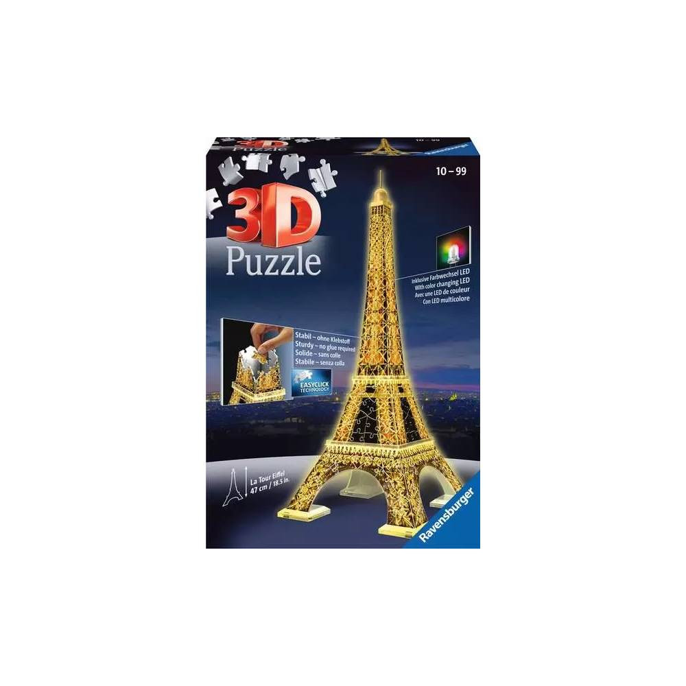 Ravensburger Ravensburger Eiffel Tower Night Edition 3D Puzzle 216 Pieces | RV12579-1 - Toys & Games - Lebanon