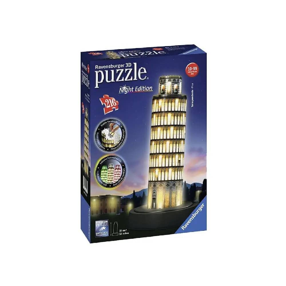 Ravensburger Ravensburger Leaning Tower of Pisa Night Edition 3D Puzzle 216 Pieces | RV12515-9 - Toys & Games - Lebanon