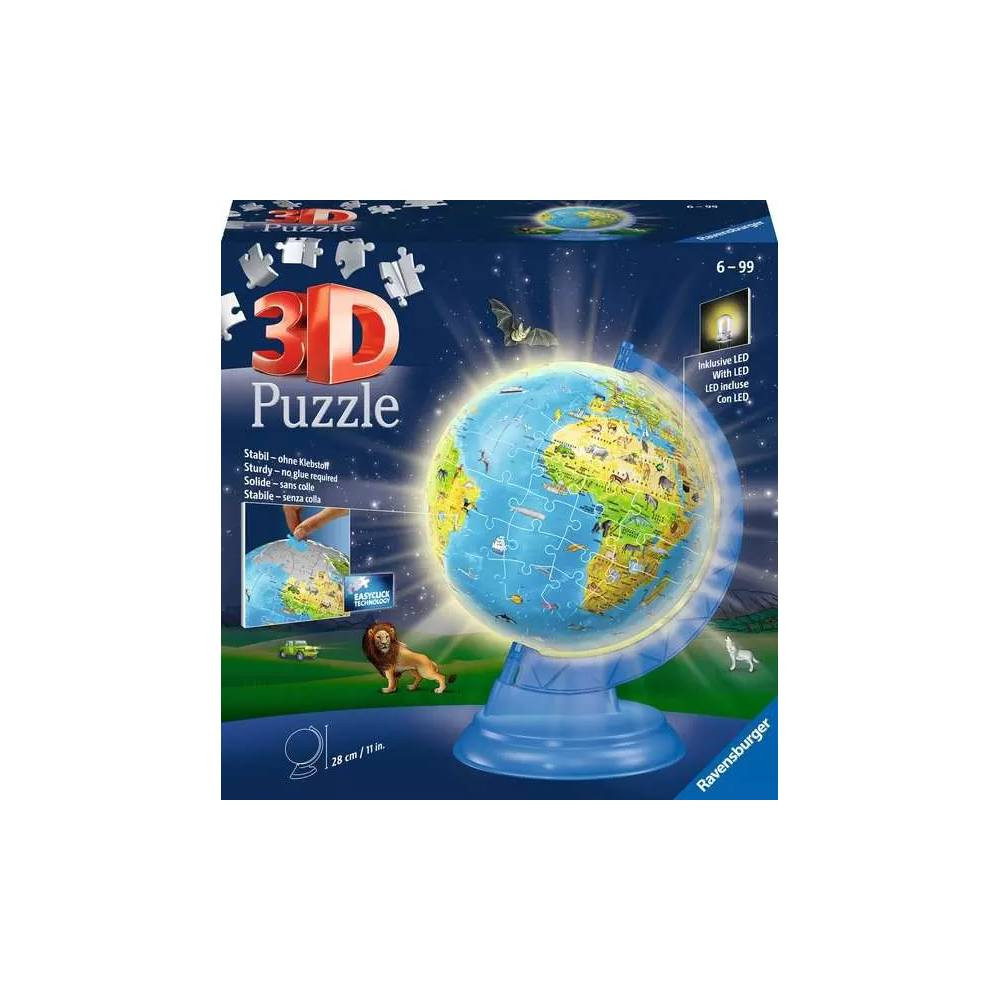 Ravensburger Ravensburger Children’s Globe Night Edition 3D Puzzle Ball 180 Pieces | RV11288-3 - Toys & Games - Lebanon