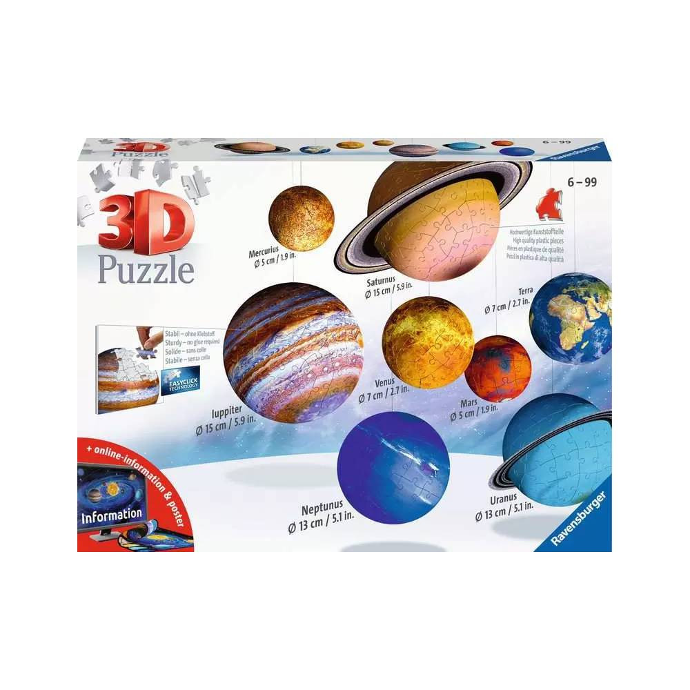 Ravensburger Ravensburger Solar System 3D Puzzle Set 540 Pieces | RV11668-3 - Toys & Games - Lebanon