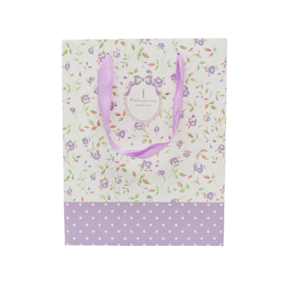 Gift Bag - 26x12x32cm - Purple Floral | D1224 - Home & Kitchen - Lebanon