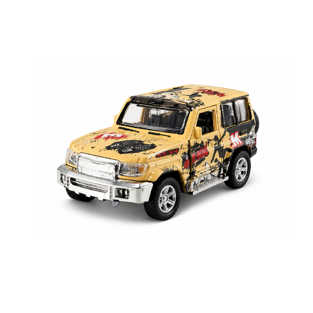 Classic SUV Toy Car – Desert Edition Die-Cast Model with Lights, Sound & Open Doors | MY66-D1212Y - Toys & Games - Lebanon