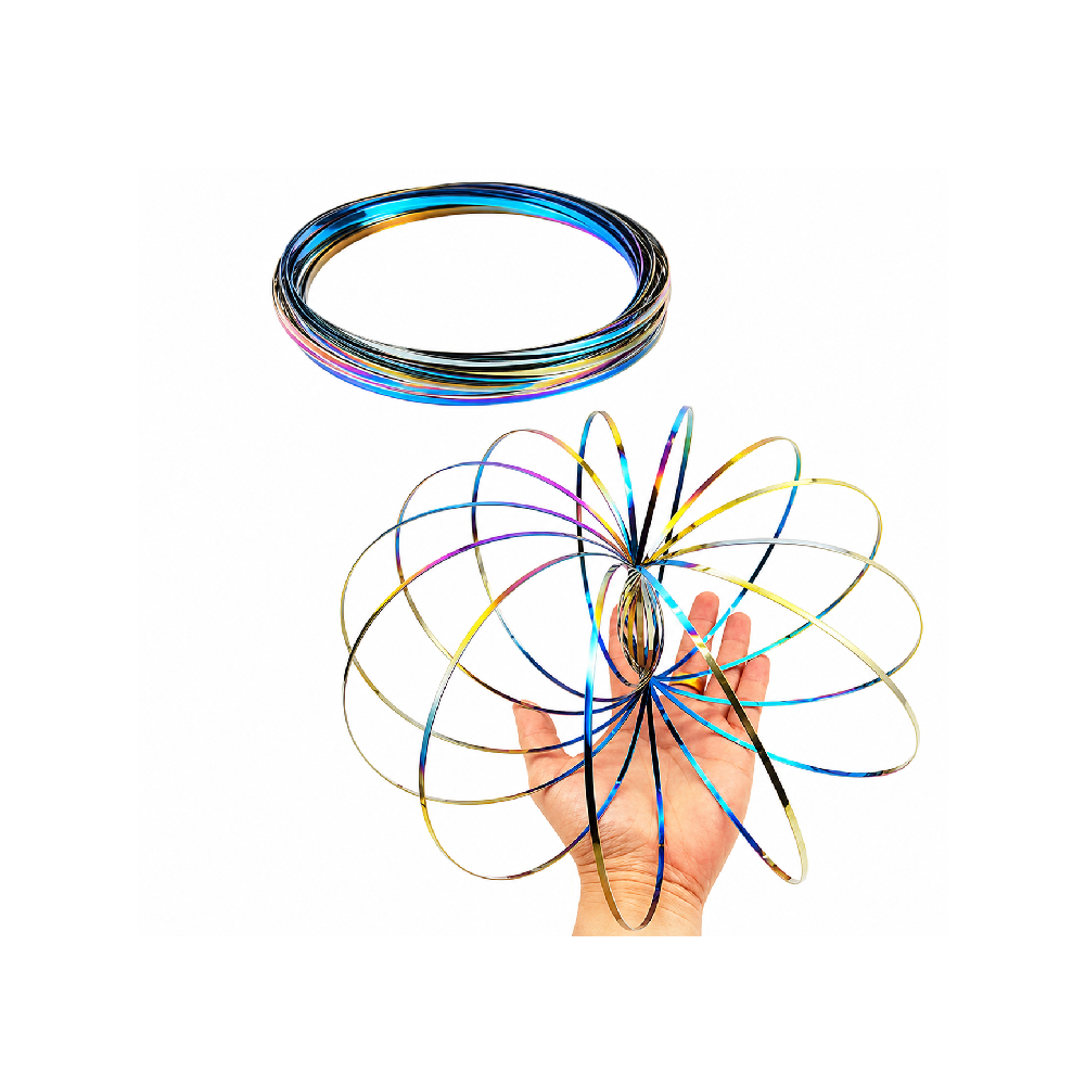  Magic Flow Ring Toy – Kinetic Finger Spring Coil (Rainbow Colors) | 304X - Toys & Games - Lebanon