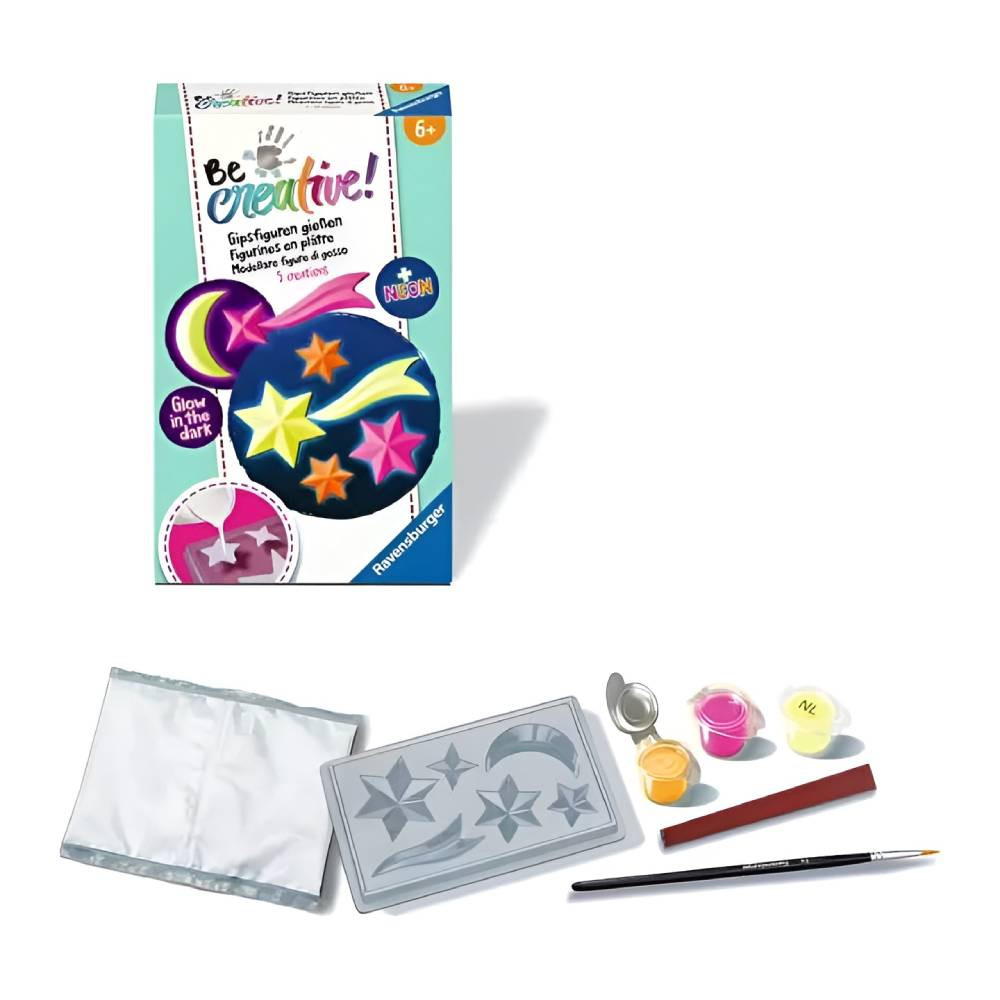Ravensburger Ravensburger BeCreative Glow-in-the-Dark Star Plaster Craft Kit | RV25538-2 - Toys & Games - Lebanon