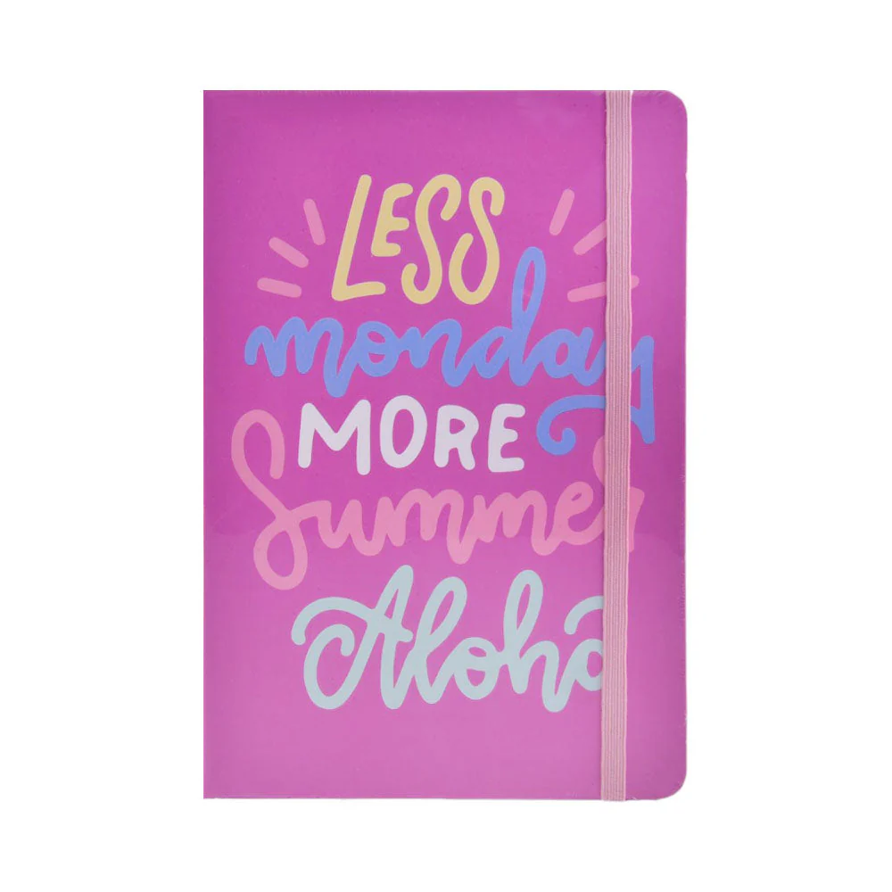Notebook - Less Monday More Summer - 10.5x7.5cm - Pink | D330 - Computers & Tech - Lebanon