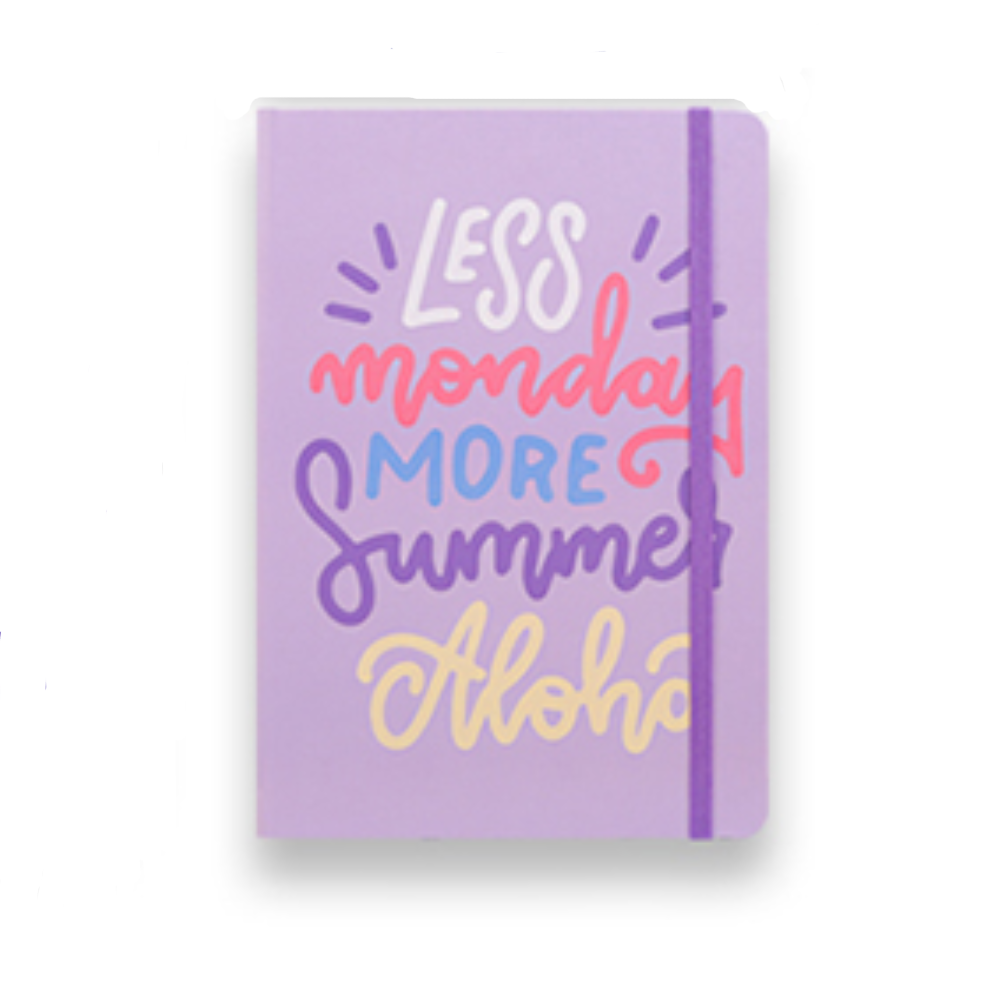 Notebook - Less Monday More Summer - 10.5x7.5cm - Light Purple | D330 - Computers & Tech - Lebanon
