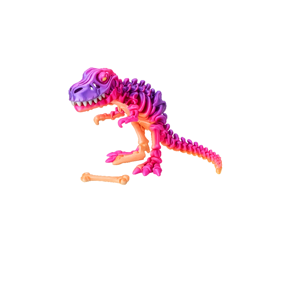 Dinosaur Skeleton Toy – Pink & Purple T-Rex Flexible Puzzle Figure | D-021 - Toys & Games - Lebanon