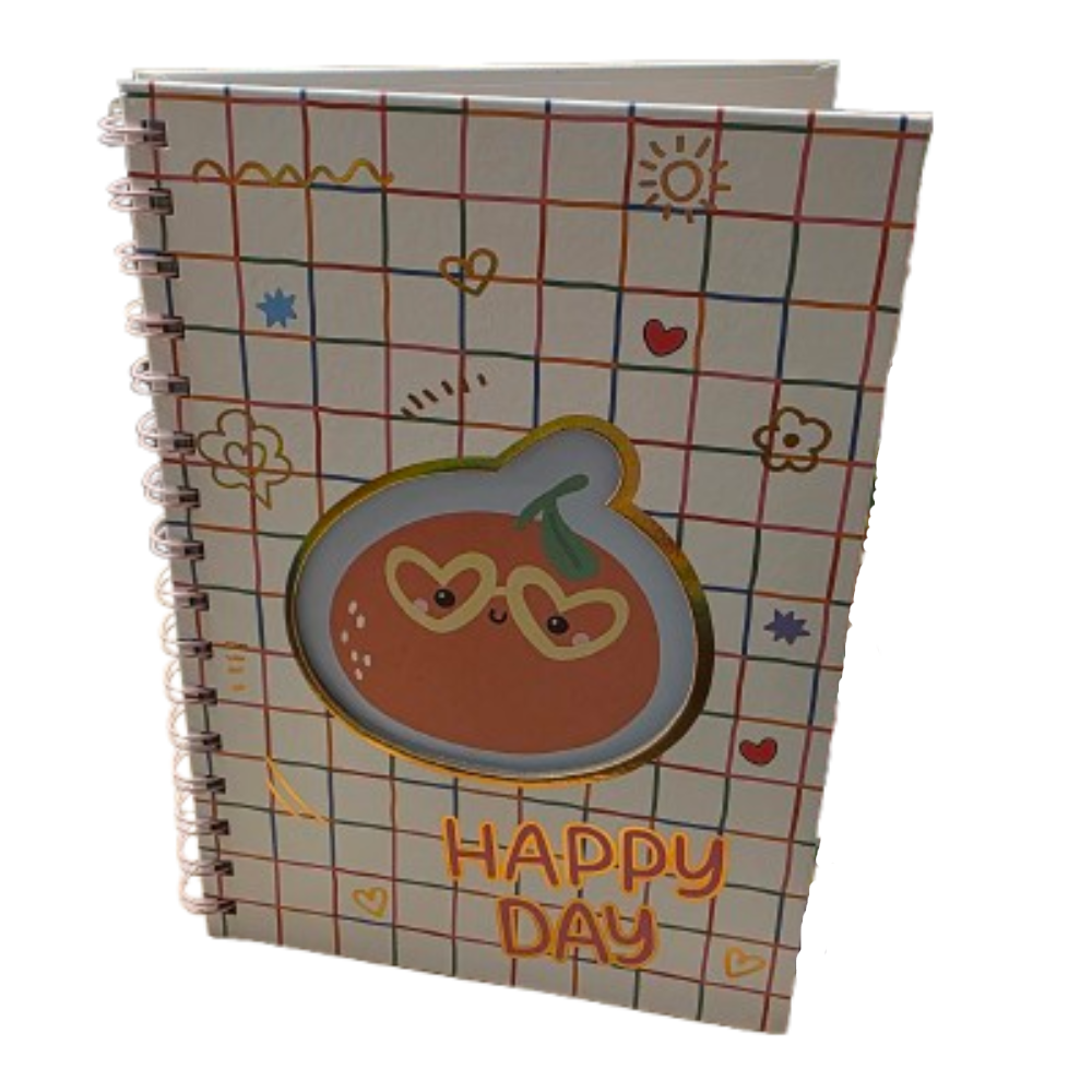 Notebook - Happy Day Fruits - 21x16.5cm - White | D338 - Computers & Tech - Lebanon