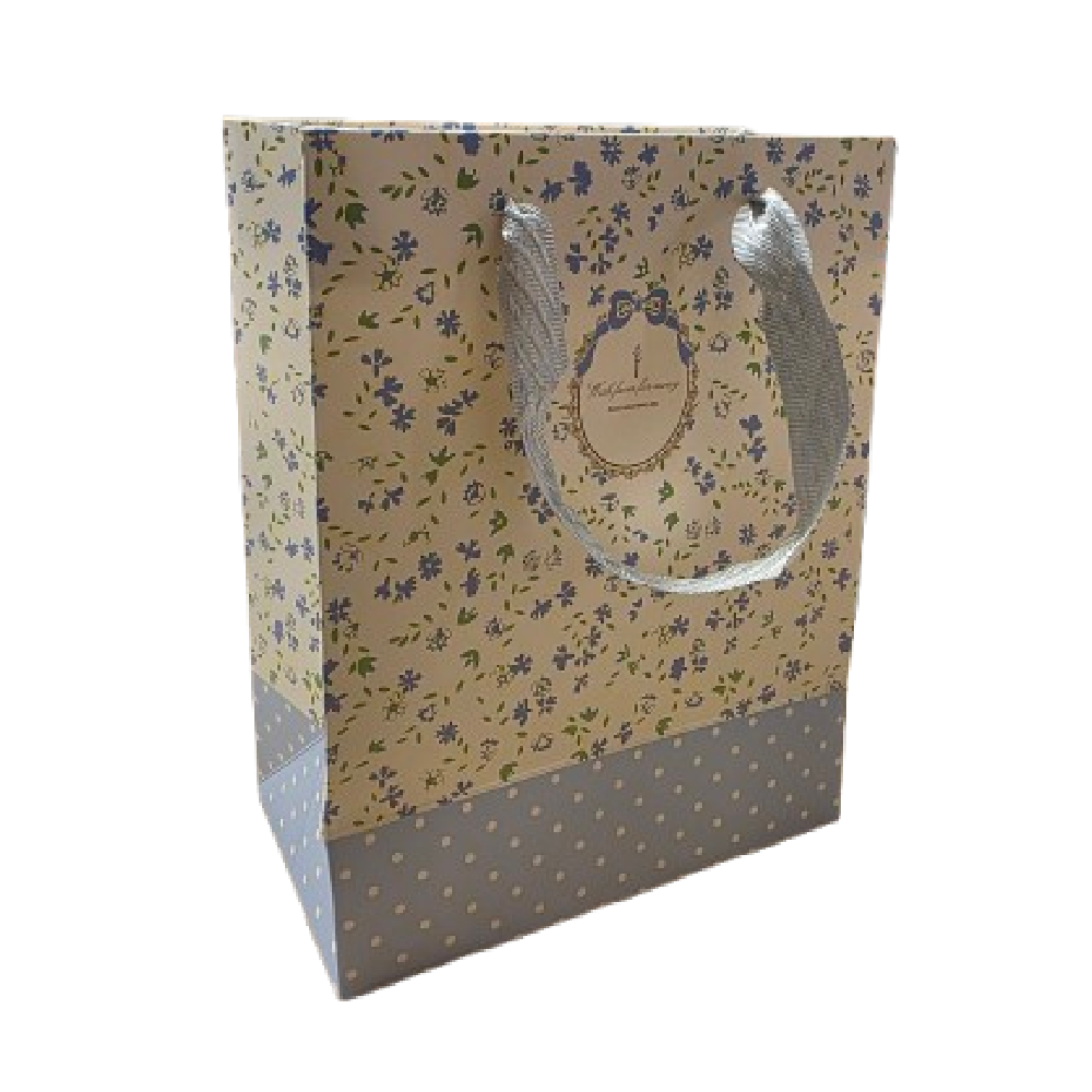 Gift Bag - 18x10x23cm - Blue Floral | D1223 - Home & Kitchen - Lebanon