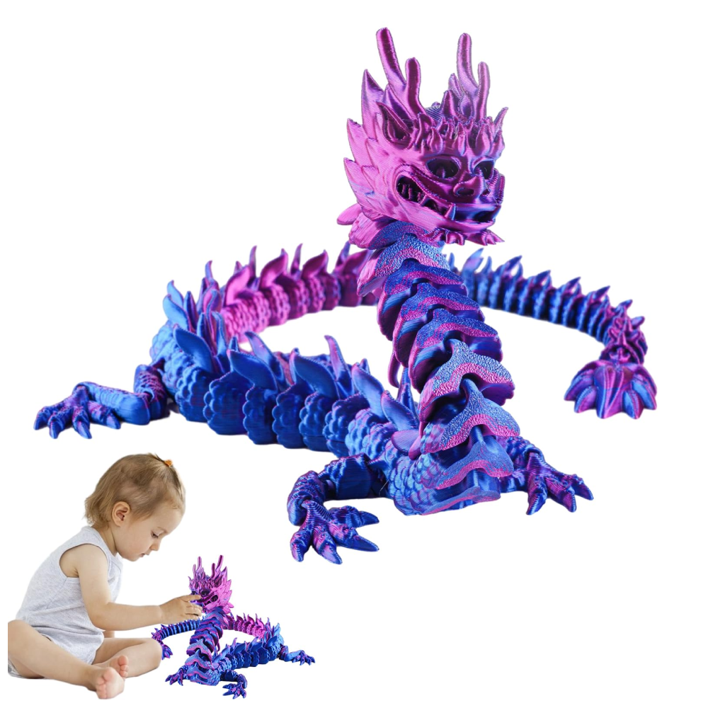  3D Articulated Dragon Toy – Purple Edition (Flexible Sensory Model) | C-009 - Toys & Games - Lebanon