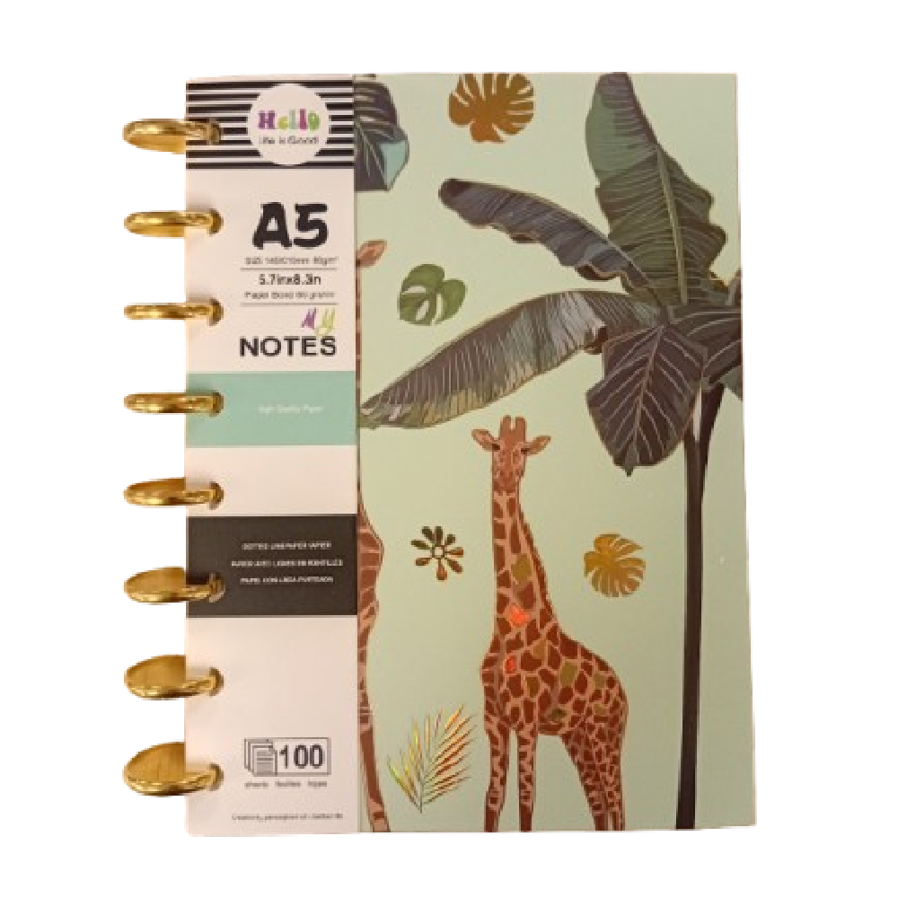 Notebook - Green Animal Print - 20.5x15.5cm - Giraffe | D318 - Computers & Tech - Lebanon