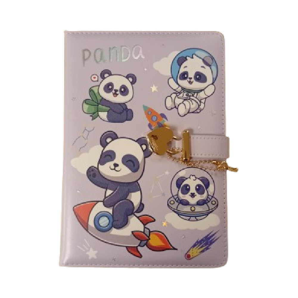 Notebook - 21x14.5cm - Panda Purple | D334 - Computers & Tech - Lebanon