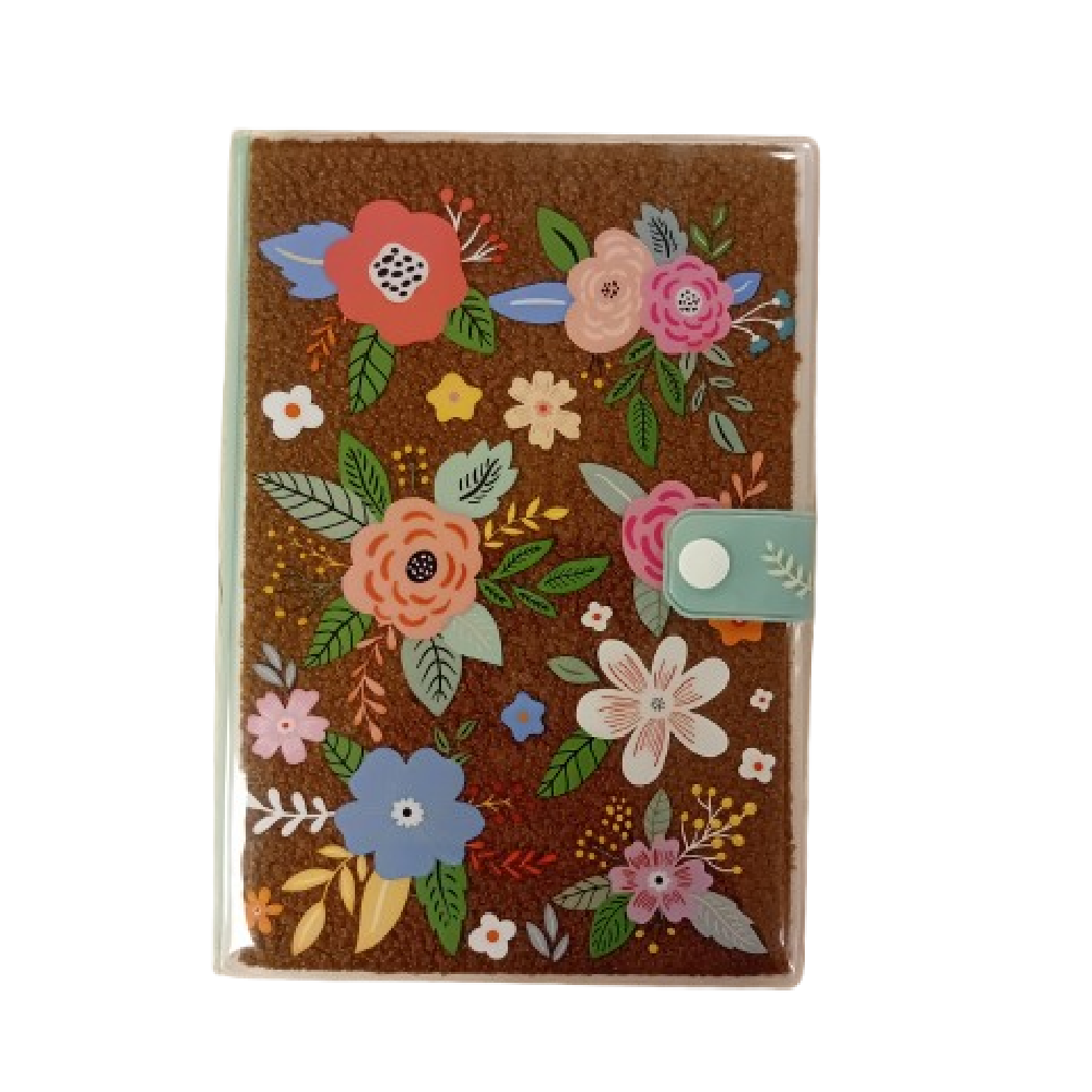  Notebook Flowers - 21.5x14.5cm - Brown | D341 - Computers & Tech - Lebanon