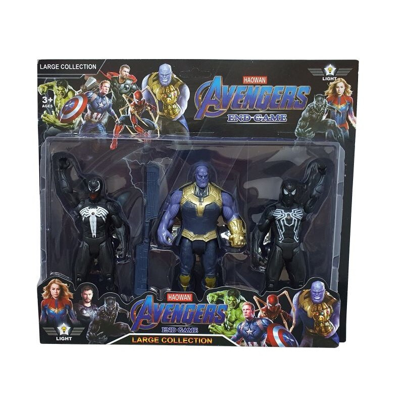 Superhero 3-Piece Action Figure Set Venom Thanos Black Spider-Man | 826-3H - Toys & Games - Lebanon
