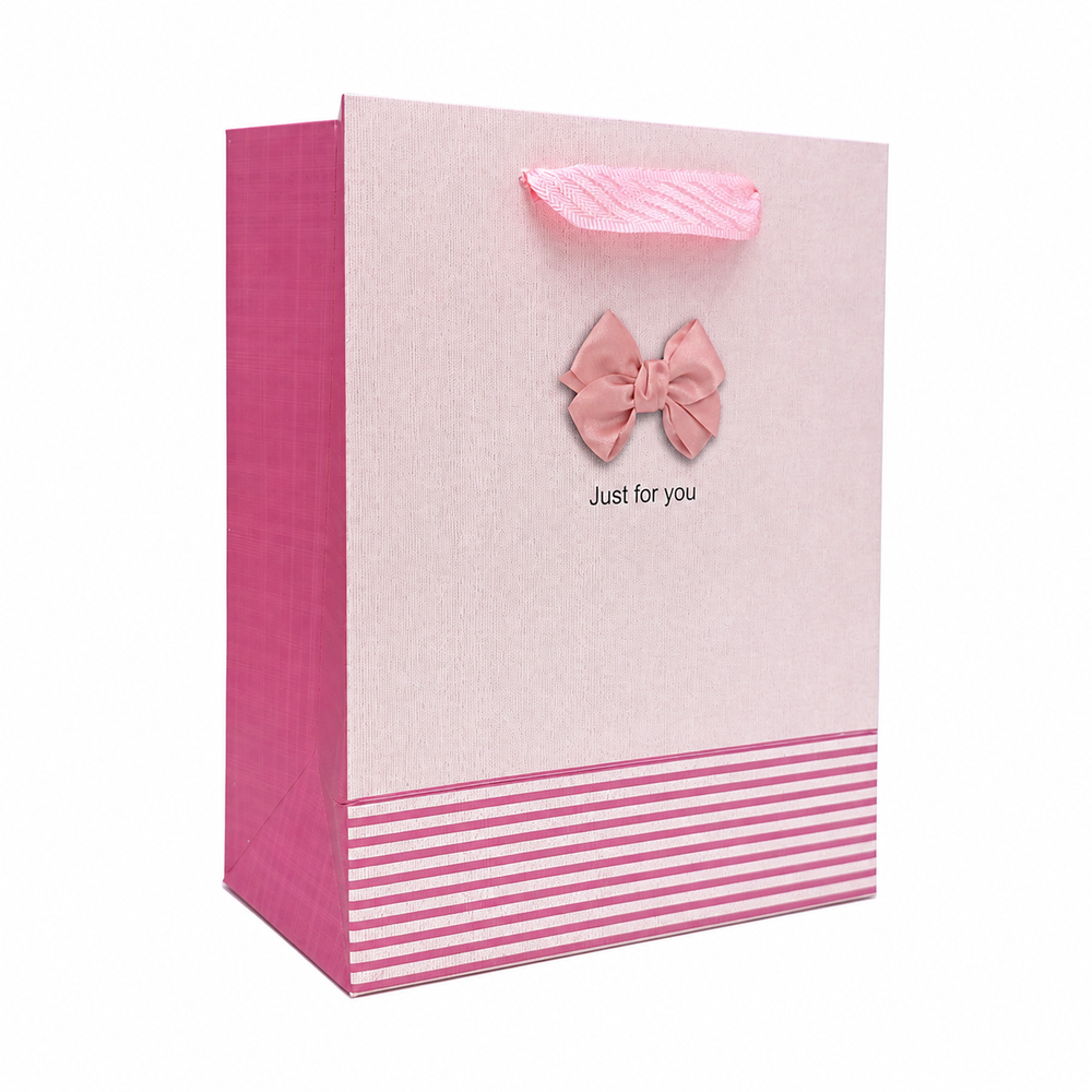 Just For You Gift Bag 18x10x23cm - Pink | D1226 - Home & Kitchen - Lebanon
