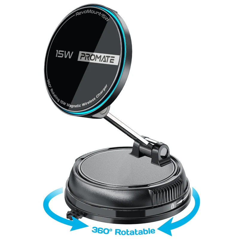 Promate Promate SecureGrip™ 360° Cradleless 15W MagSafe Compatible Smartphone Charger Mount | REVO MOUNT-15W - Phones & Wearables - Lebanon