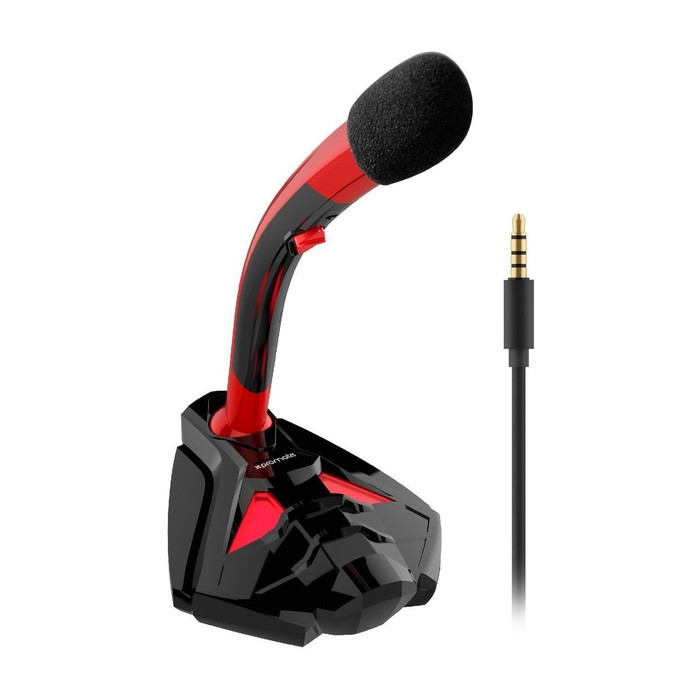 Promate Promate Tweeter-4 Digital Desktop Gaming Microphone, 3.5 AUX, Red | Tweeter-4 - Computers & Tech - Lebanon