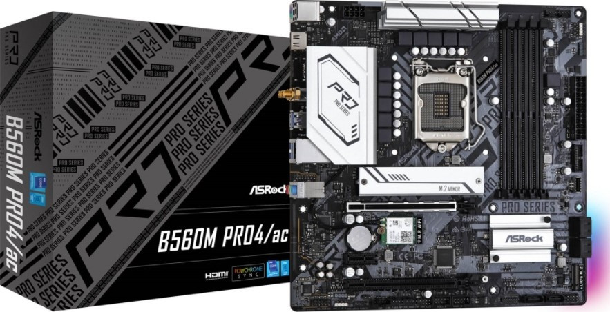 ASRock ASRock B560M Pro4/ac WiFi Motherboard - Intel B560 Chipset | 90-MXBG10-A0CAYZ - Computers & Tech - Lebanon