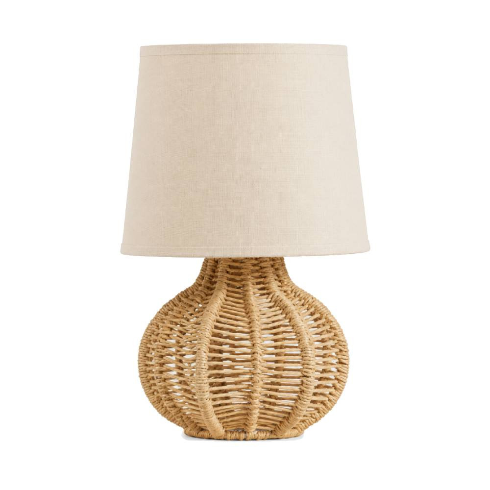 SK SK Boho Coastal SK Table Lamp 35cm with Woven Rattan Base & Fabric Shade | SK974 - Home & Kitchen - Lebanon