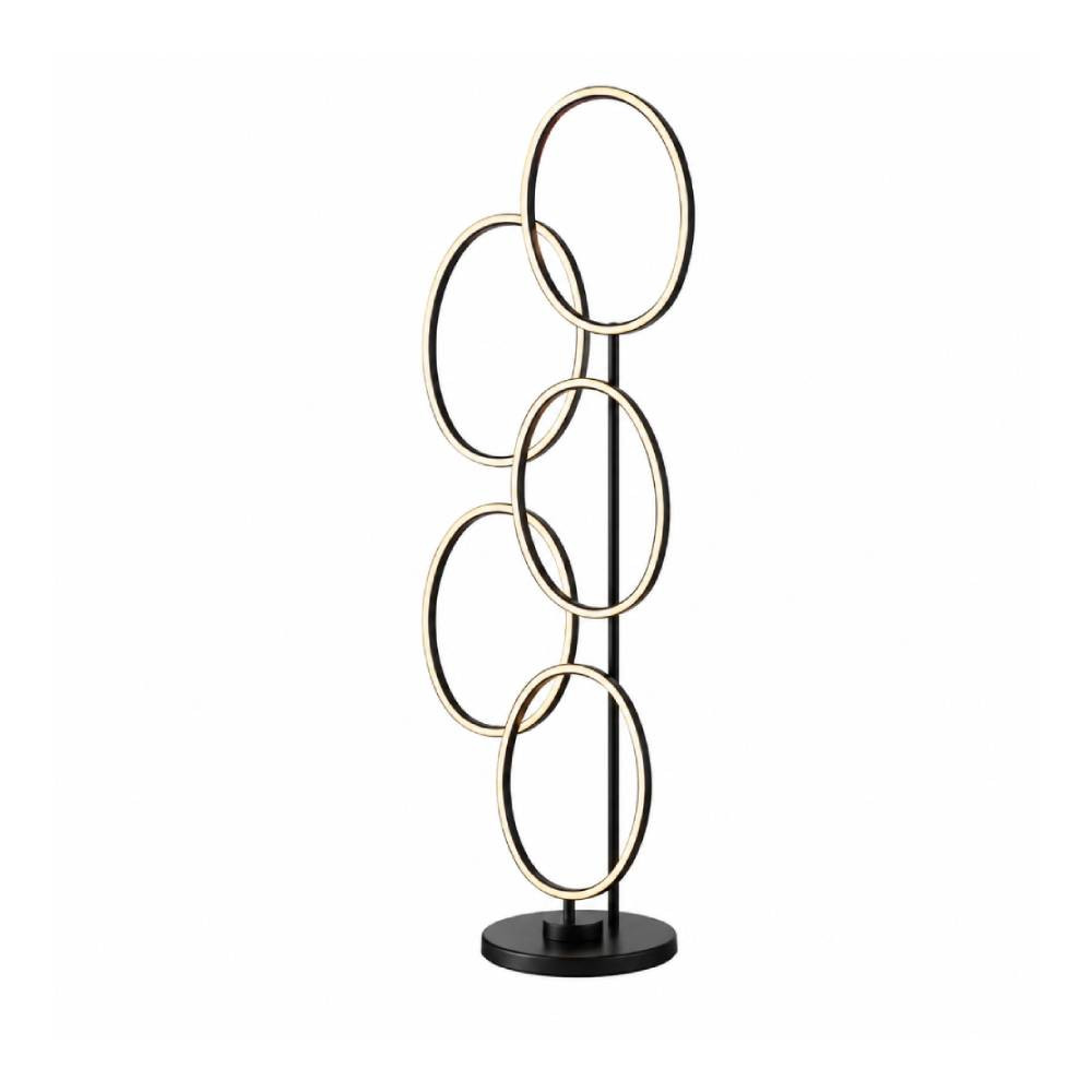 SK SK Modern Sculptural LED Floor Lamp with 5 Illuminated Oval Rings Black | SK859 - Home & Kitchen - Lebanon