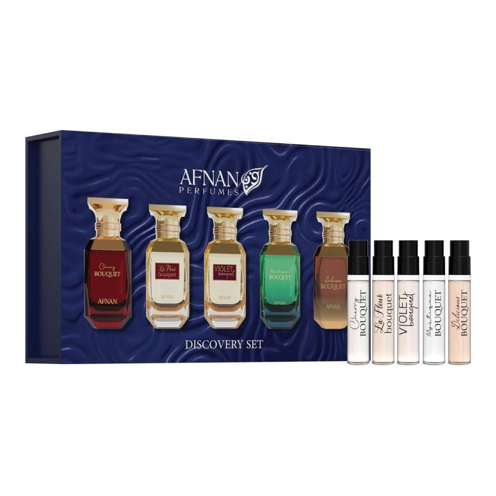 Afnan Afnan Discovery Bouquet Set for Women - Cherry Bouquet + Violet Bouquet + La Fleur Bouquet + Delicious Bouquet + Mystique Bouquet - Beauty & Personal Care - Lebanon