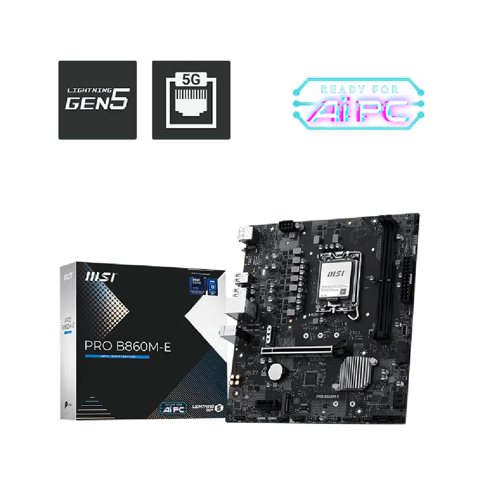 MSI MSI PRO B860M-E Intel B860 LGA 1851 DDR5 Micro-ATX Motherboard | 911-7E45-004 - Computers & Tech - Lebanon