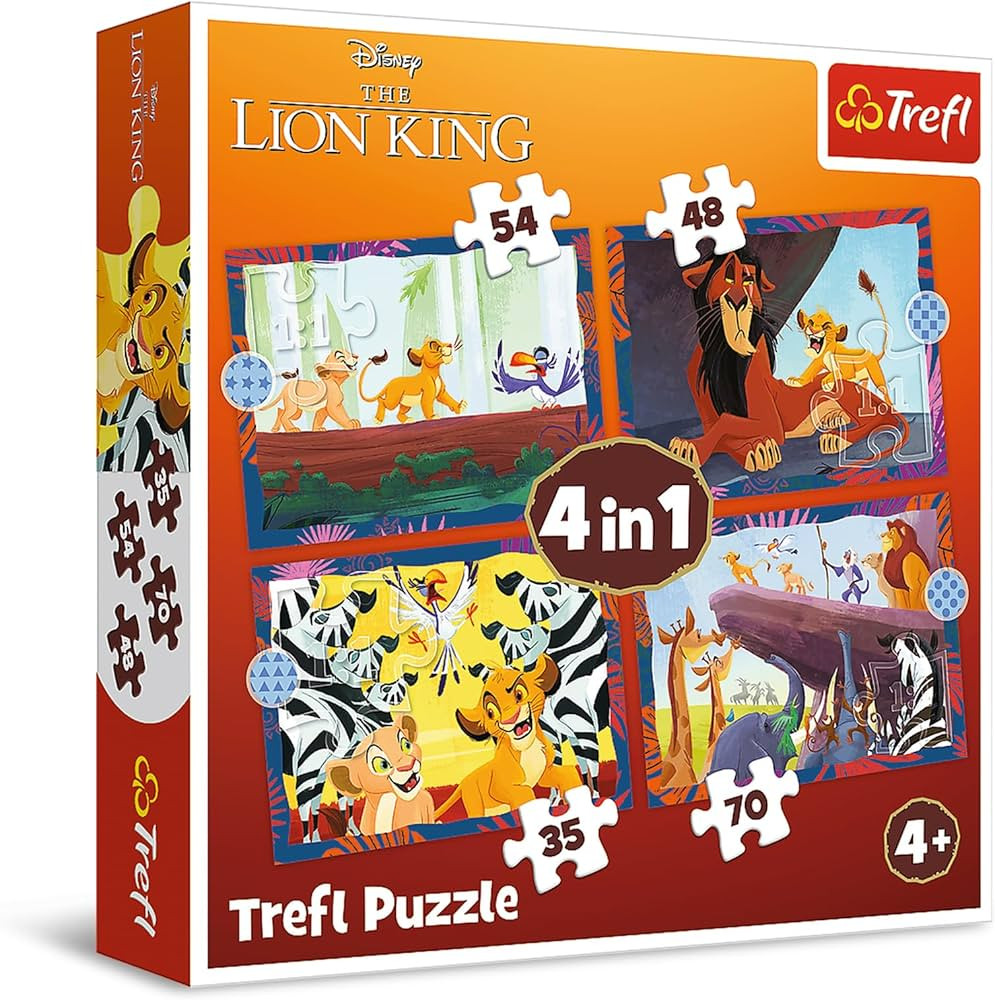 Trefl Trefl 4‑in‑1 “The Lion King, Brave Lion King” Puzzle | 34653 - Toys & Games - Lebanon