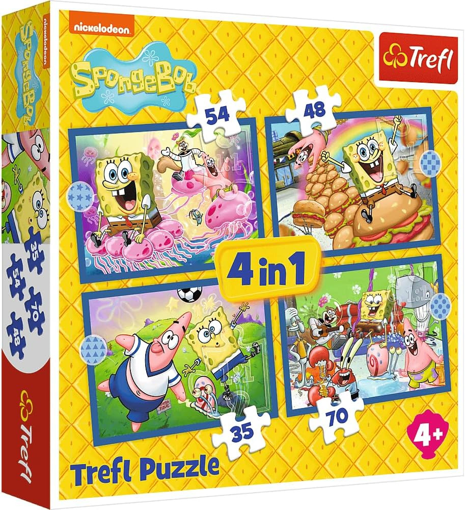 Trefl Trefl 4‑in‑1 “The Underwater Life of SpongeBob SquarePants” Puzzle | 34674 - Toys & Games - Lebanon