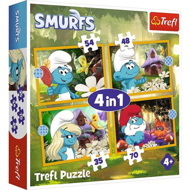 Trefl Trefl 4‑in‑1 “Life in the Smurf Village” Puzzle | 34664 - Toys & Games - Lebanon