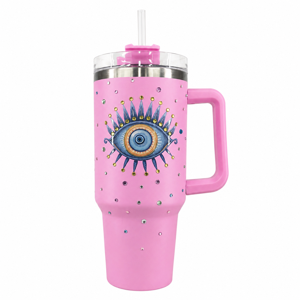 Eye Evil Stainless Steel Double Wall Vacuum Insulated Tumbler 1200ml - Baby Purple | C4074-BPR - Home & Kitchen - Lebanon