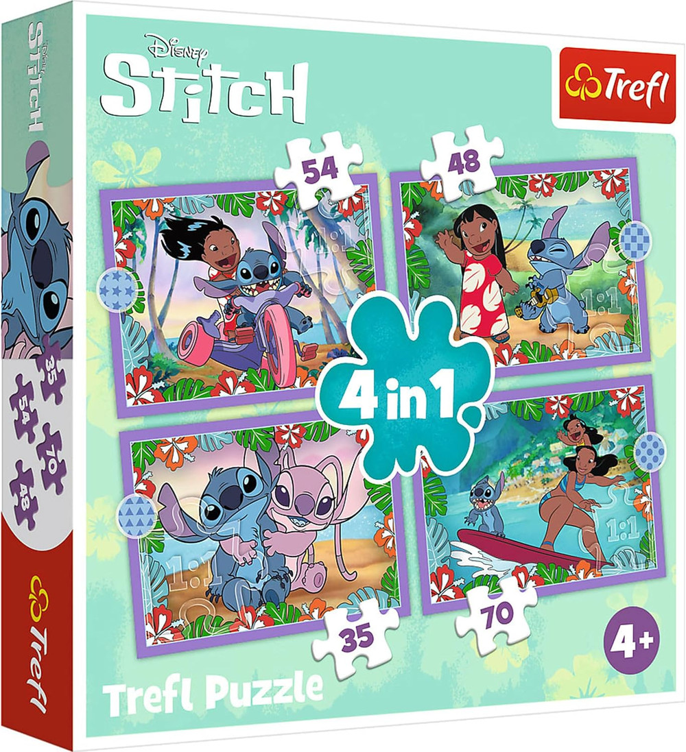 Trefl Trefl 4‑in‑1 “Crazy Day Lilo & Stitch” Puzzle | 34633 - Toys & Games - Lebanon