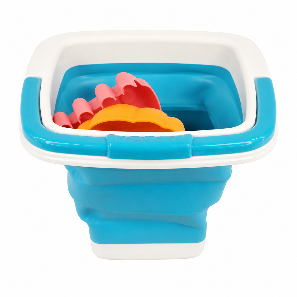 Foldable Beach Bucket Toy Set - Blue| C-2996-BL - Sports & Outdoors - Lebanon