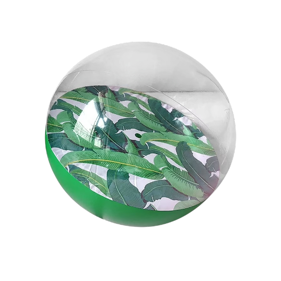 Inflatable Beach Ball with Tropical Leaf Design – Fun Summer Pool Toy | 583-48 - Sports & Outdoors - Lebanon
