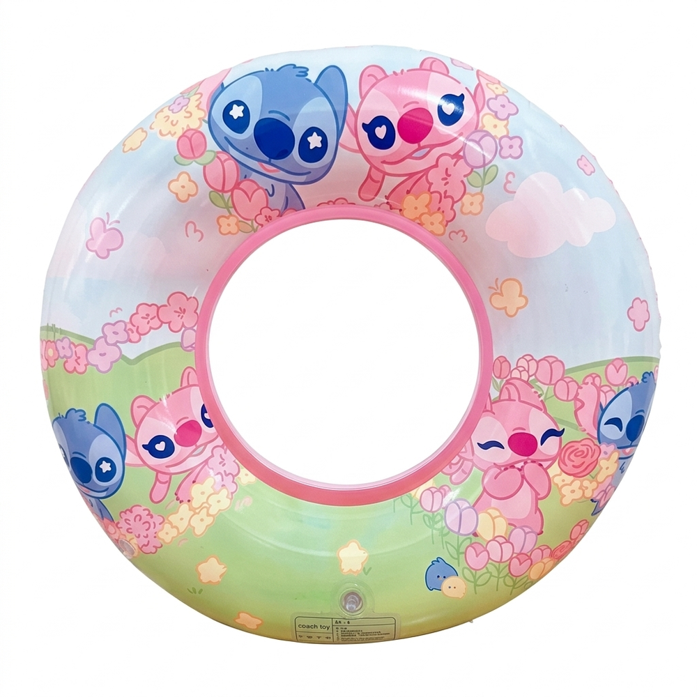 Stitch and Angel Inflatable Kids Swim Ring - 90cm | C-769 - Sports & Outdoors - Lebanon